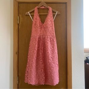 Pink Lace Halter Dress - Size 2